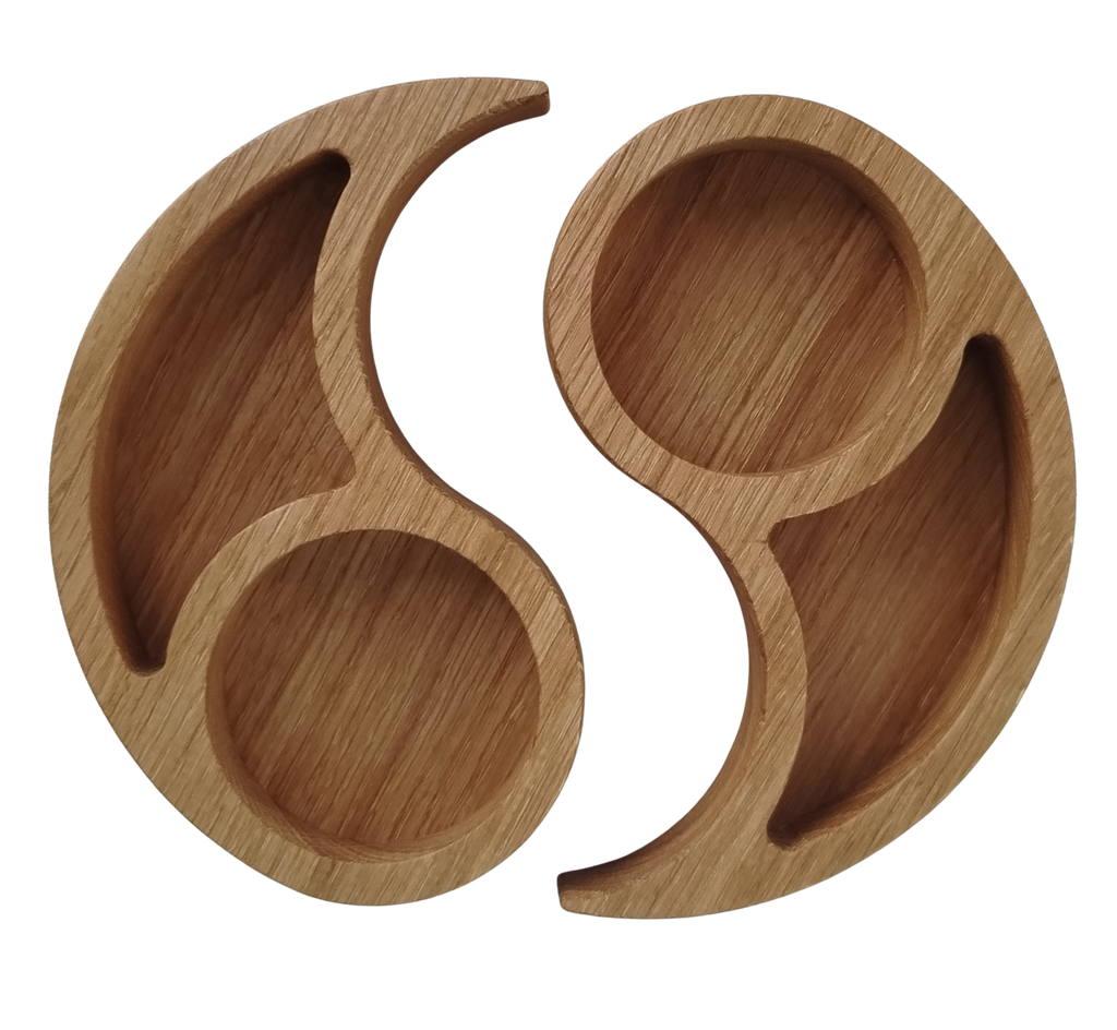 Balanse - todelt treskål i eik