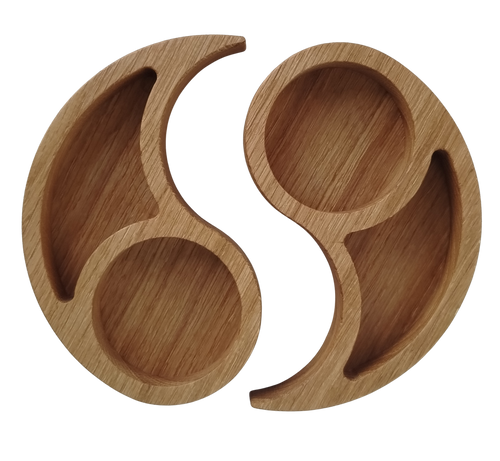 Balanse - todelt treskål i eik